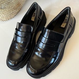 Zara Chunky Black Loafers